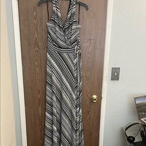 White House Black Market Ruched Halter Maxi Dress